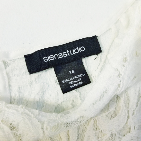 Sienastudio Pink White Lace Overlay Sleeveless Midi Dress Size 14 Soft Girl - Picture 3 of 9